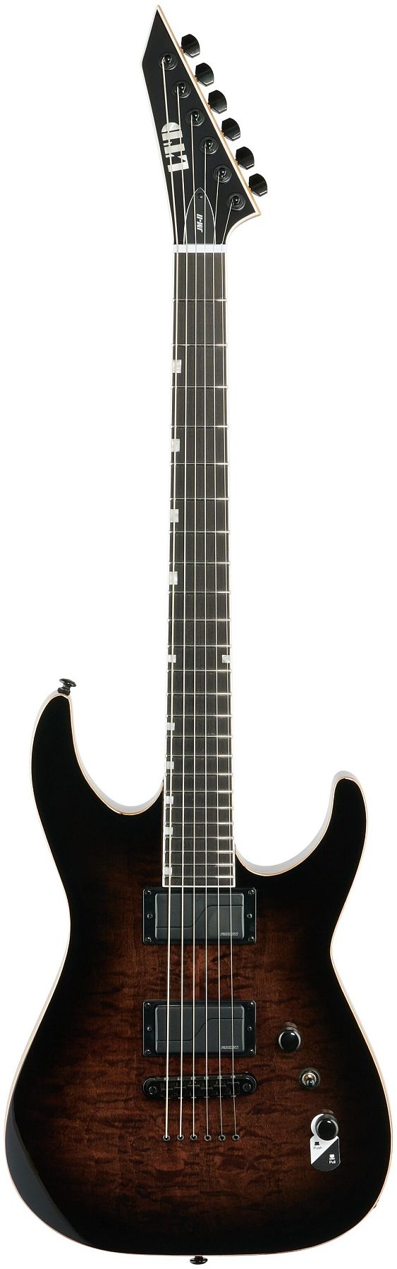 ESP Guitars LJMIIQMBLKSHB Josh Middleton Signature JM-II 6-String RH Electric Guitar with Case-Black Shadow Burst l-jmii-qm-blkshb