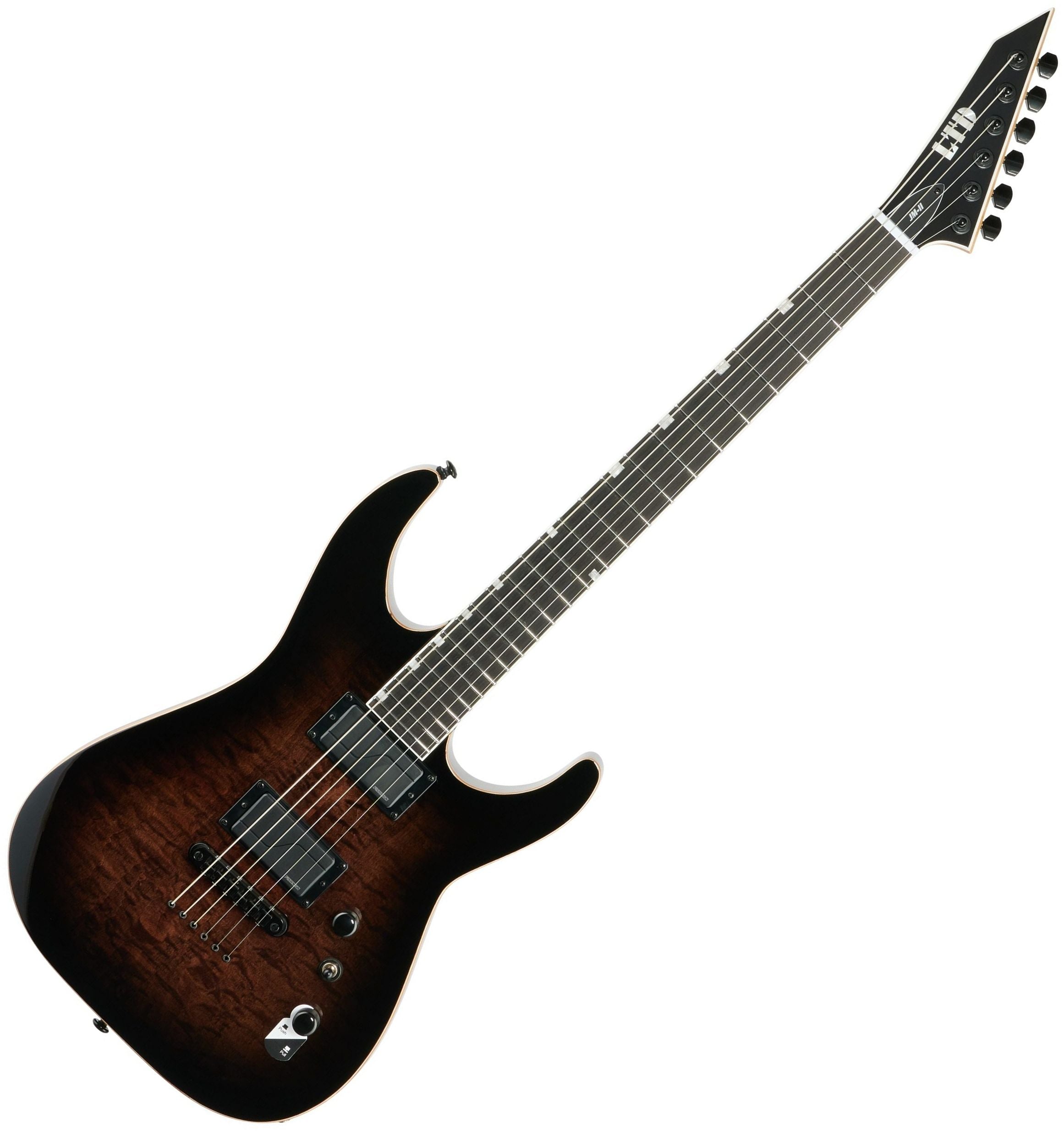 ESP Guitars LJMIIQMBLKSHB Josh Middleton Signature JM-II 6-String RH Electric Guitar with Case-Black Shadow Burst l-jmii-qm-blkshb