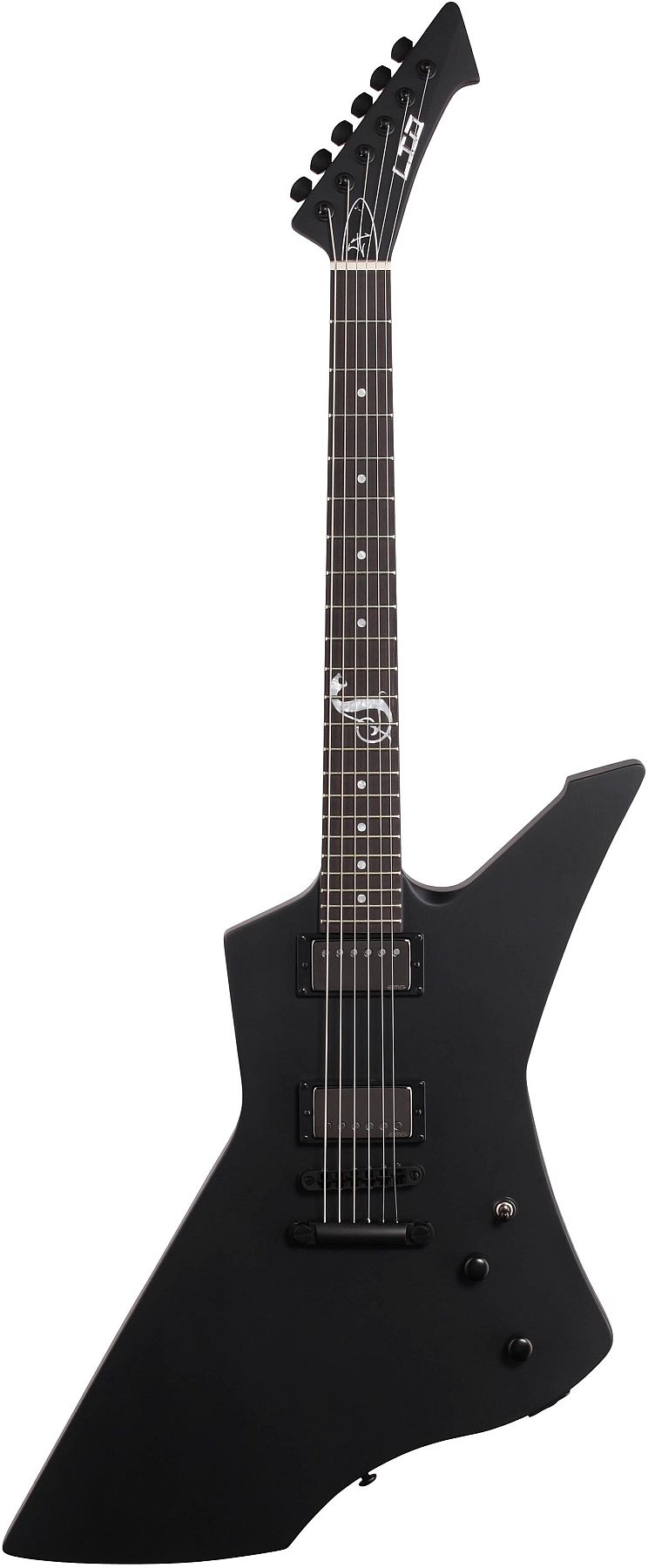ESP Guitars LSNAKEBYTEBLKS LTD James Hetfield Signature Snakebyte 6-String RH Electric Guitar with Case-Black Satin l-snake-byte-blks
