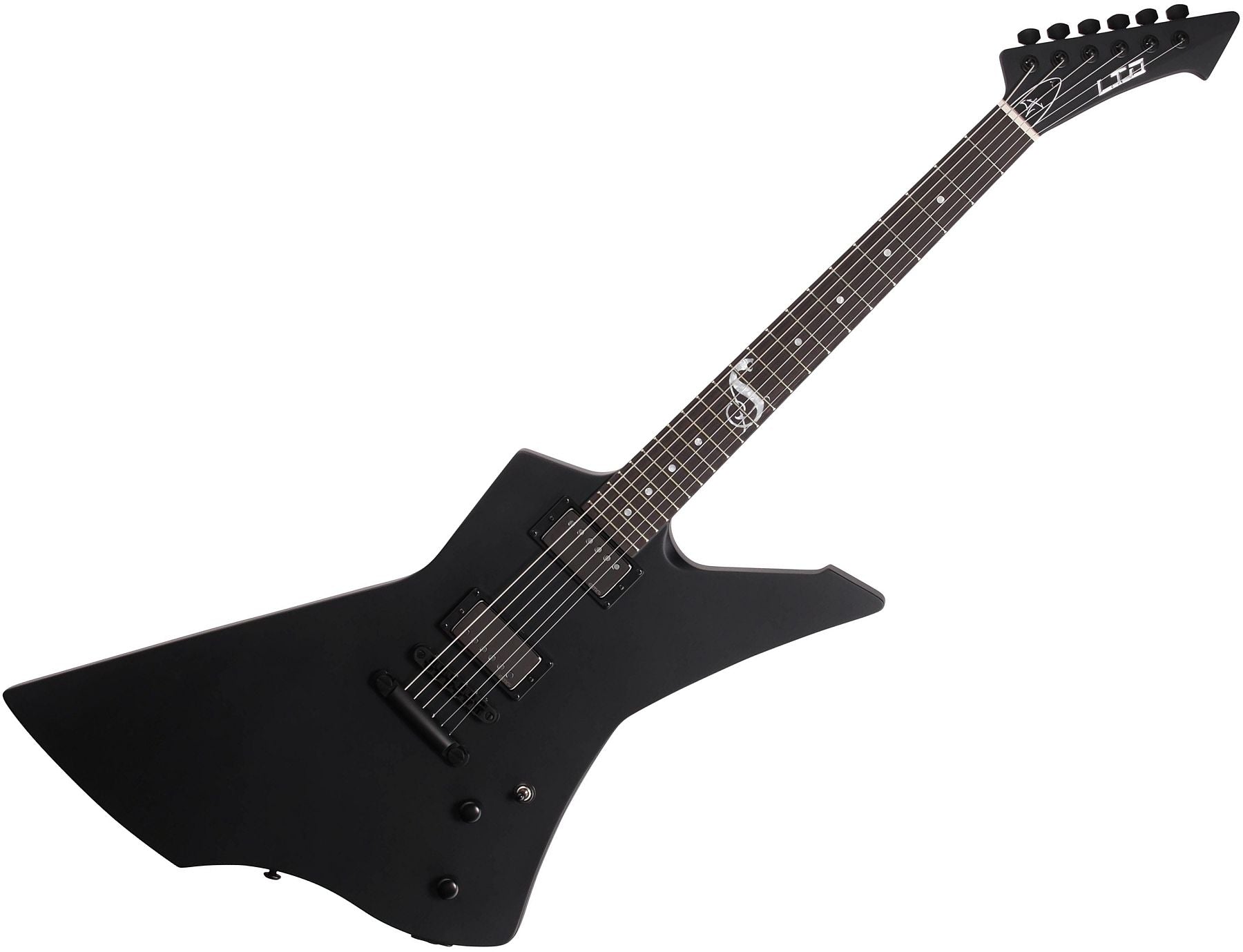 ESP Guitars LSNAKEBYTEBLKS LTD James Hetfield Signature Snakebyte 6-String RH Electric Guitar with Case-Black Satin l-snake-byte-blks