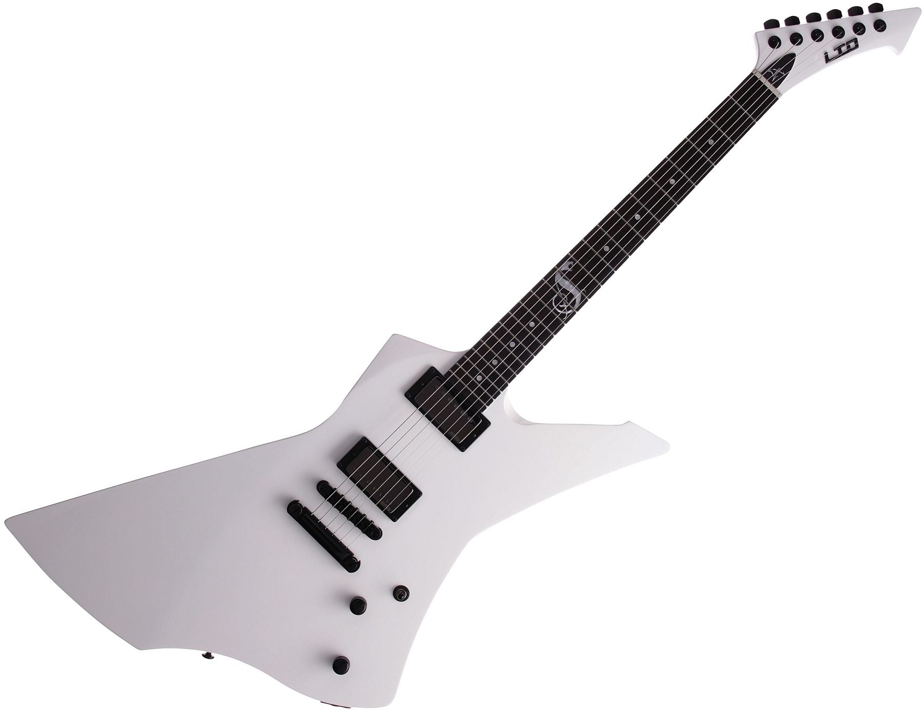 ESP Guitars LSNAKEBYTESW LTD James Hetfield Signature Snakebyte 6-String RH Electric Guitar with Case-Snow White l-snakebyte-sw