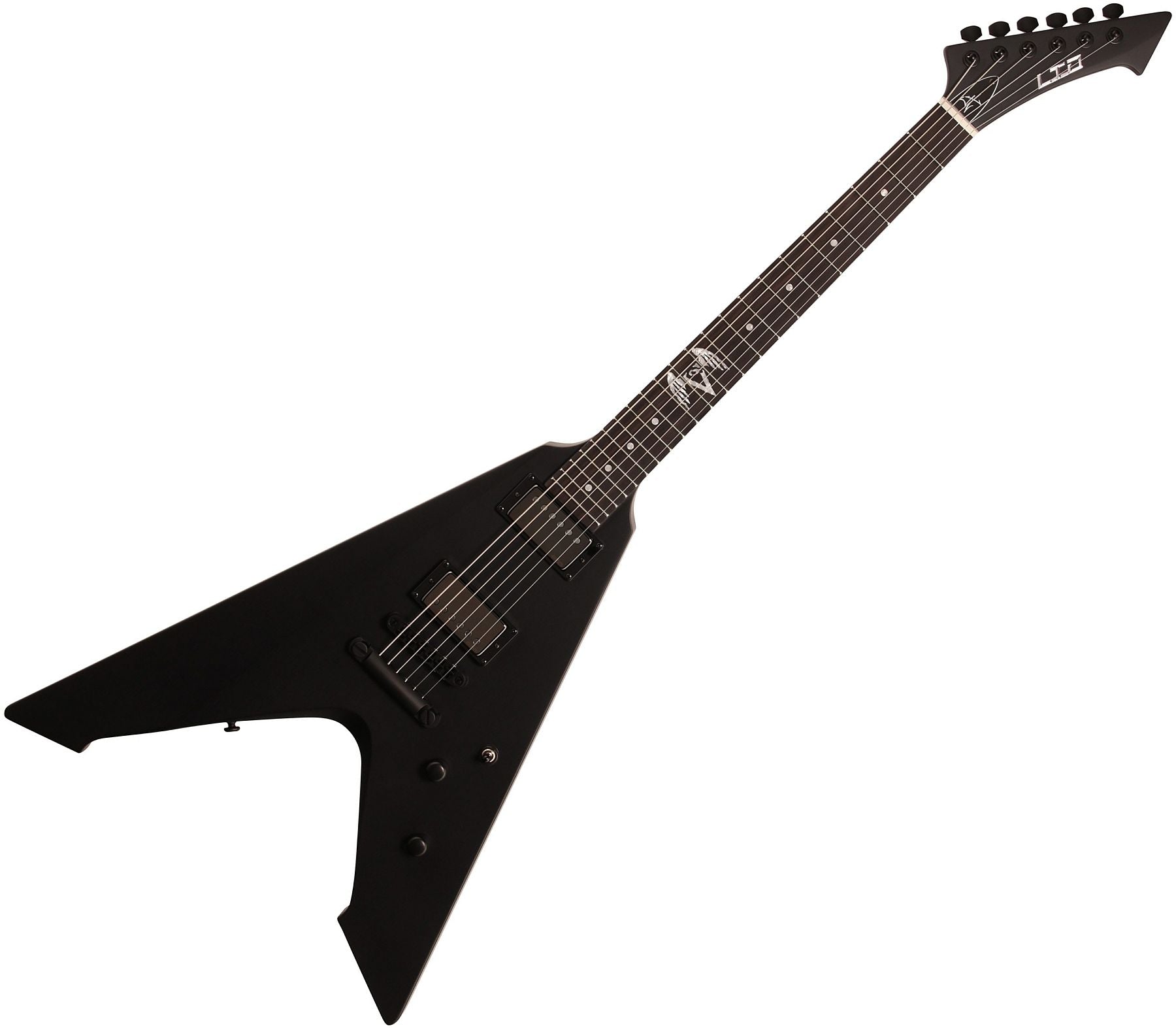 ESP Guitars LVULTUREBLKS James Hetfield Signature LTD Vulture 6-String RH Electric Guitar with Case-Black Satin l-vulture-blks
