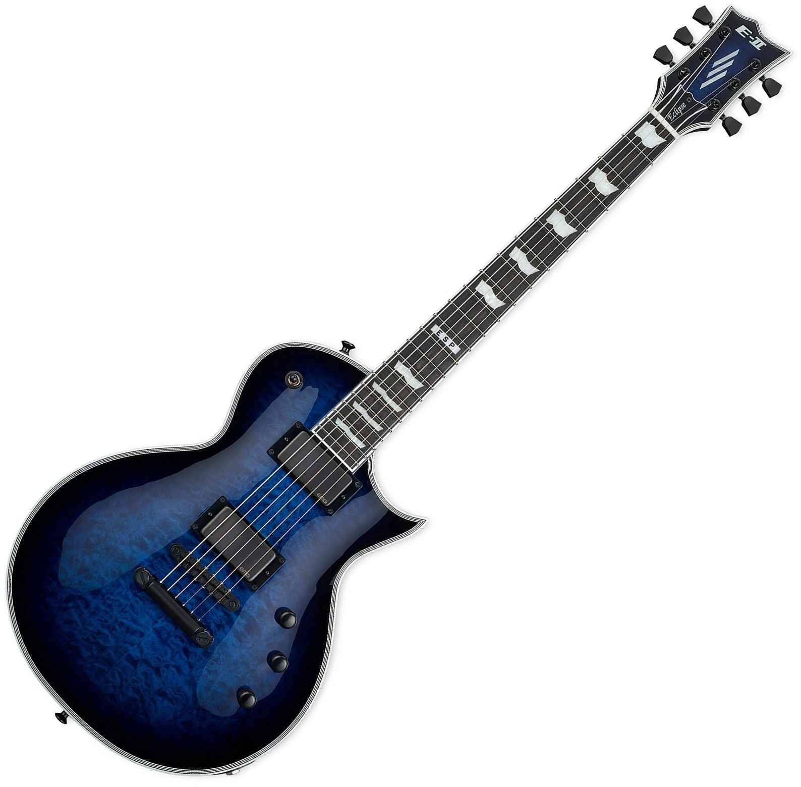 ESP Guitars EIIECQMRDB E-II Eclipse QM 6-String RH Electric Guitar with Case-Reindeer Blue