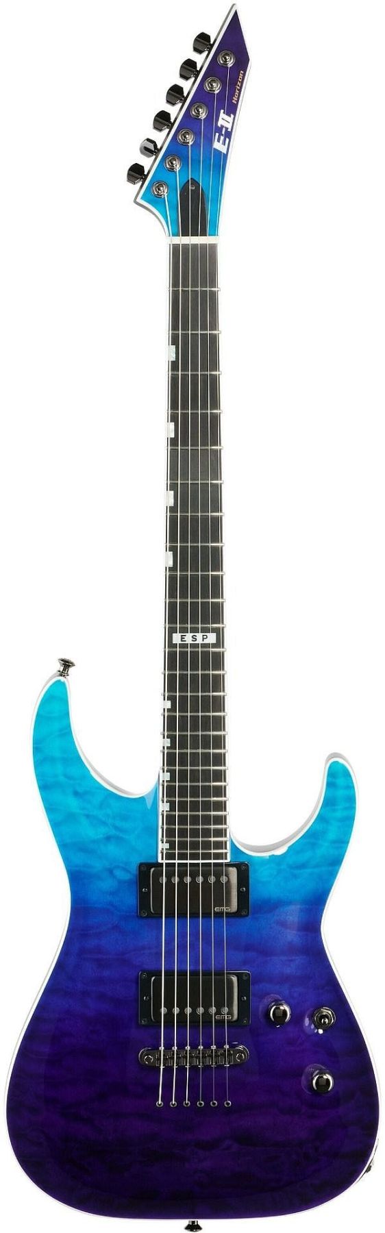 ESP Guitars EIIHORNTIIBPG E-II Horizon NT-II 6-String RH Electric Guitar with Case-Blue Purple Gradation