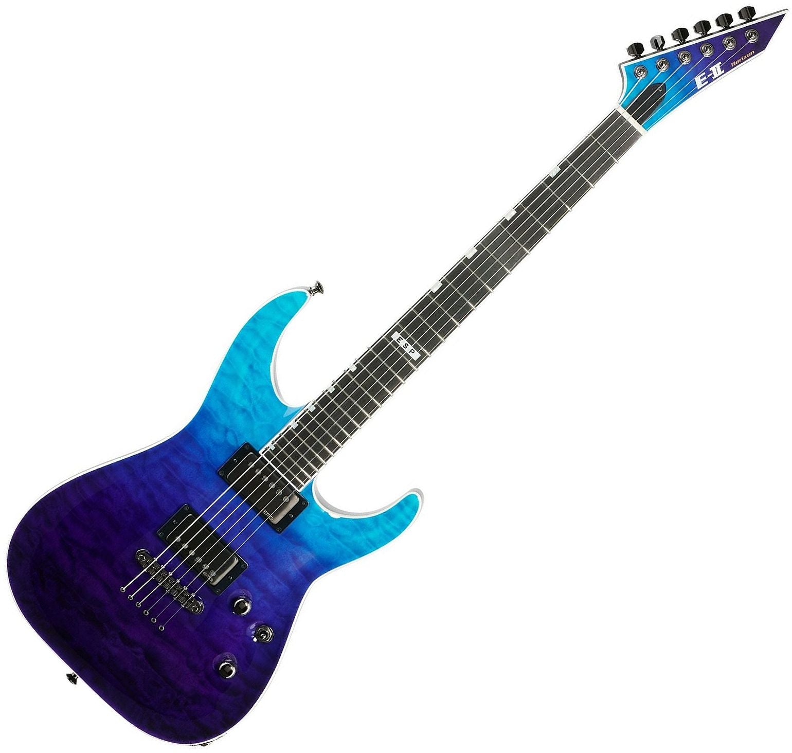 ESP Guitars EIIHORNTIIBPG E-II Horizon NT-II 6-String RH Electric Guitar with Case-Blue Purple Gradation