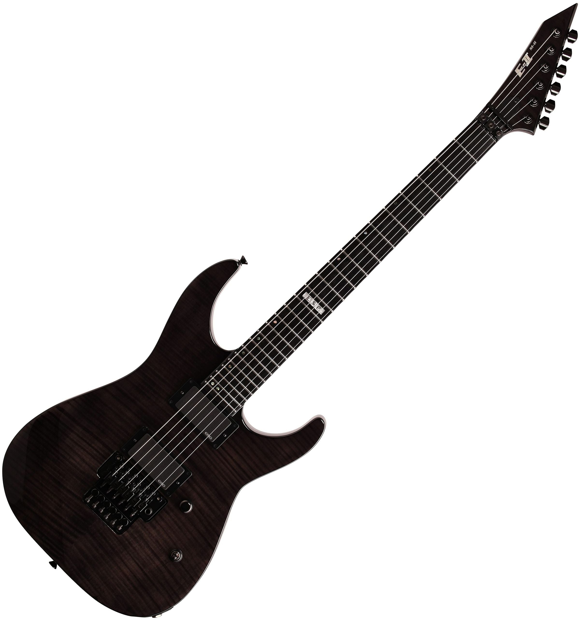 ESP Guitars EIIM2FMSTBLK E-II M-II FM 6-String RH Electric Guitar with Case-See Thru Black