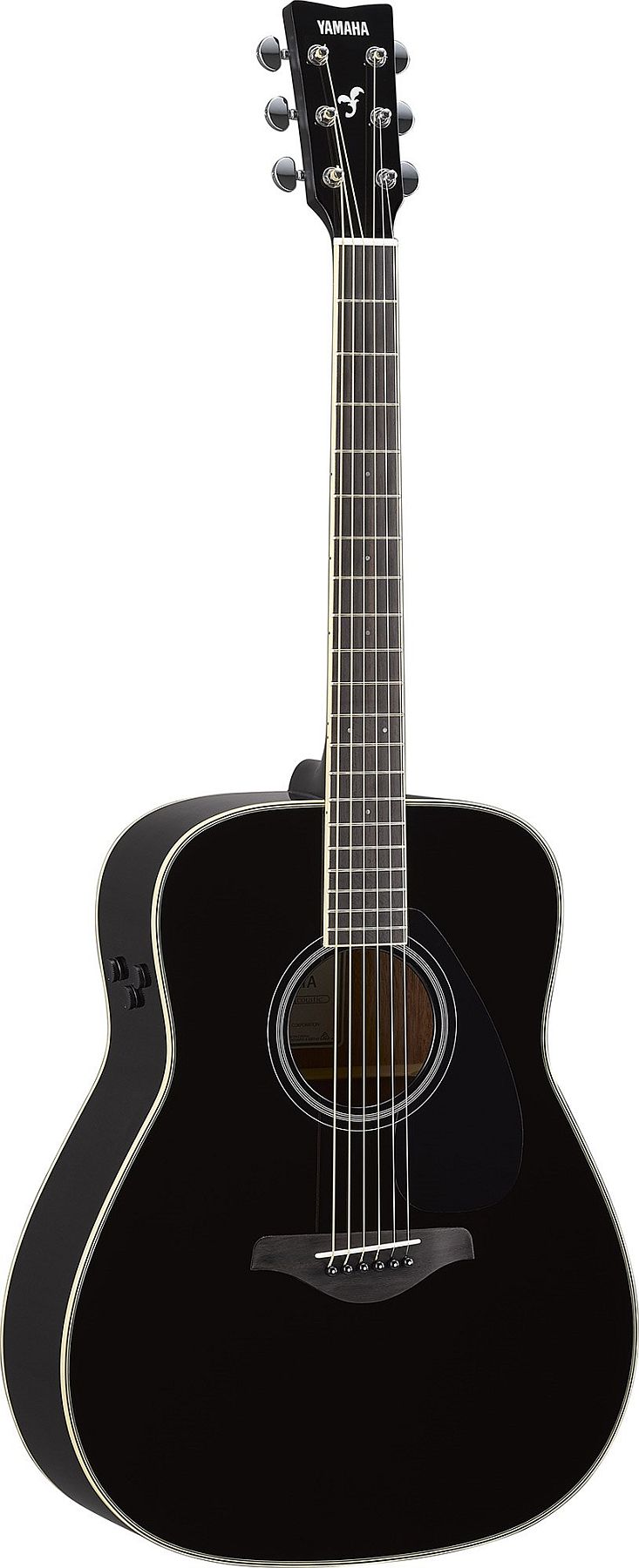 Yamaha FGTA BL TransAcoustic Dreadnought 6-String RH Acoustic Electric Guitar with Effects-Black