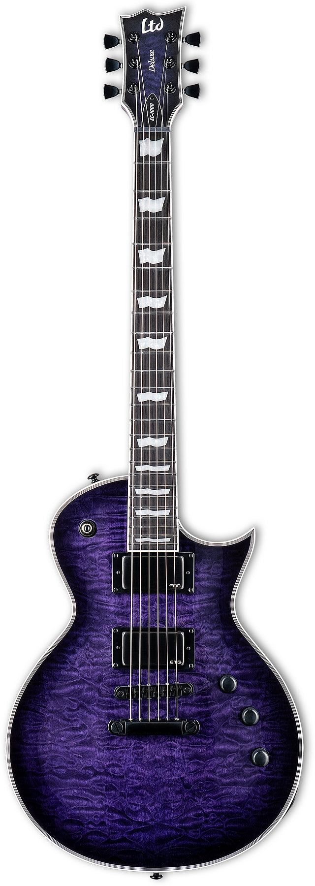 ESP Guitars LEC1000QMSTPSBLH 6-String LH EC-1000 Electric Guitar – See Thru Purple Sunburst lec-1000-qmstpsblh