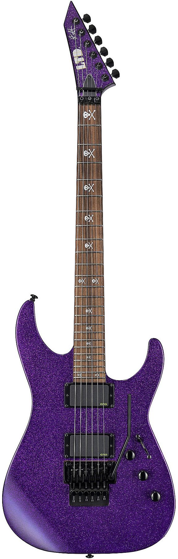 ESP Guitars LKH602PSP LTD KH-602 Kirk Hammett Signature 6-String RH Electric with Case-Purple Sparkle lkh-602-psp