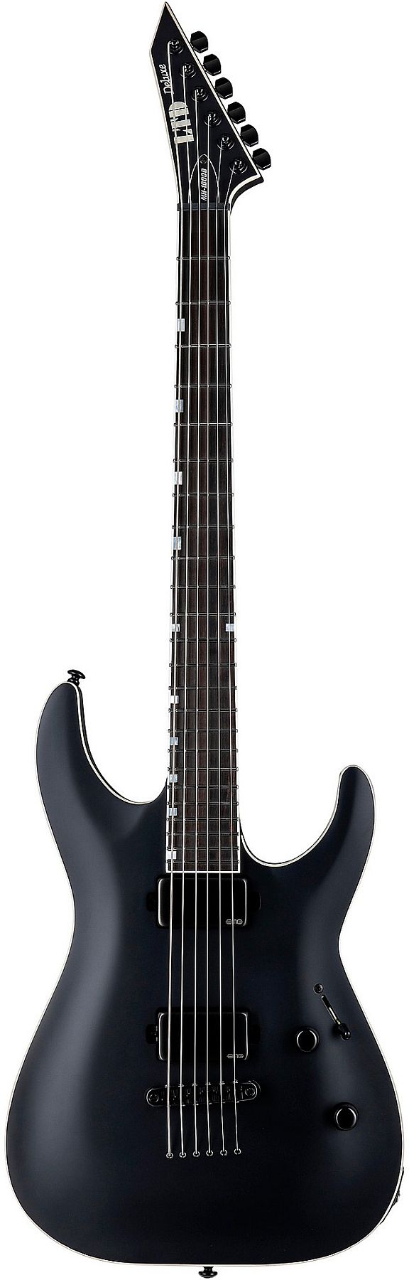 ESP Guitars LMH1000BBLKS LTD Deluxe MH-1000 Baritone 6-String RH Electric Guitar-Black Satin lmh-1000-bblks