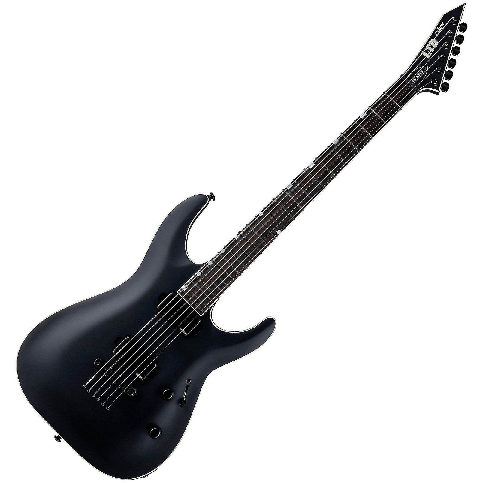 ESP Guitars LMH1000BBLKS LTD Deluxe MH-1000 Baritone 6-String RH Electric Guitar-Black Satin lmh-1000-bblks