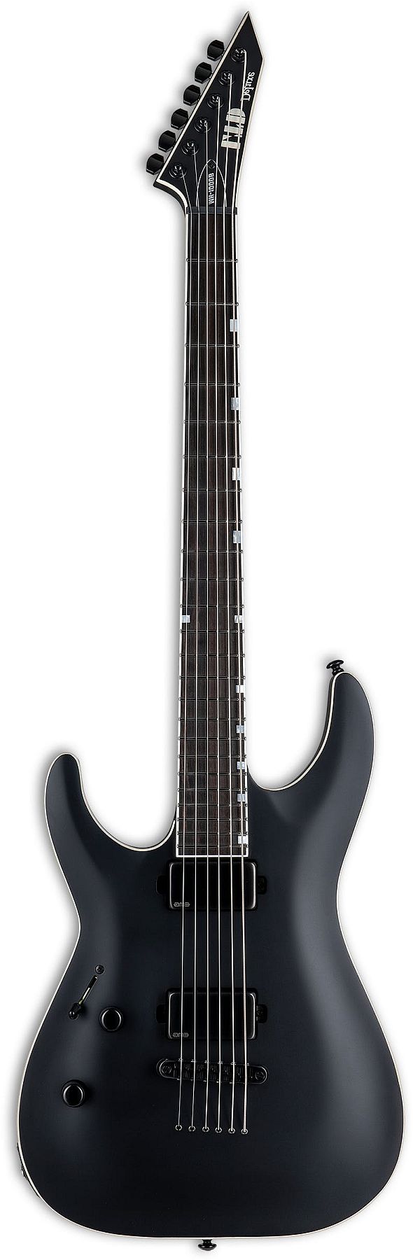 ESP Guitars LMH1000BBLKSLH LTD Deluxe MH-1000 Baritone 6-String LH Electric Guitar-Black Satin lmh-1000-bblks-lh