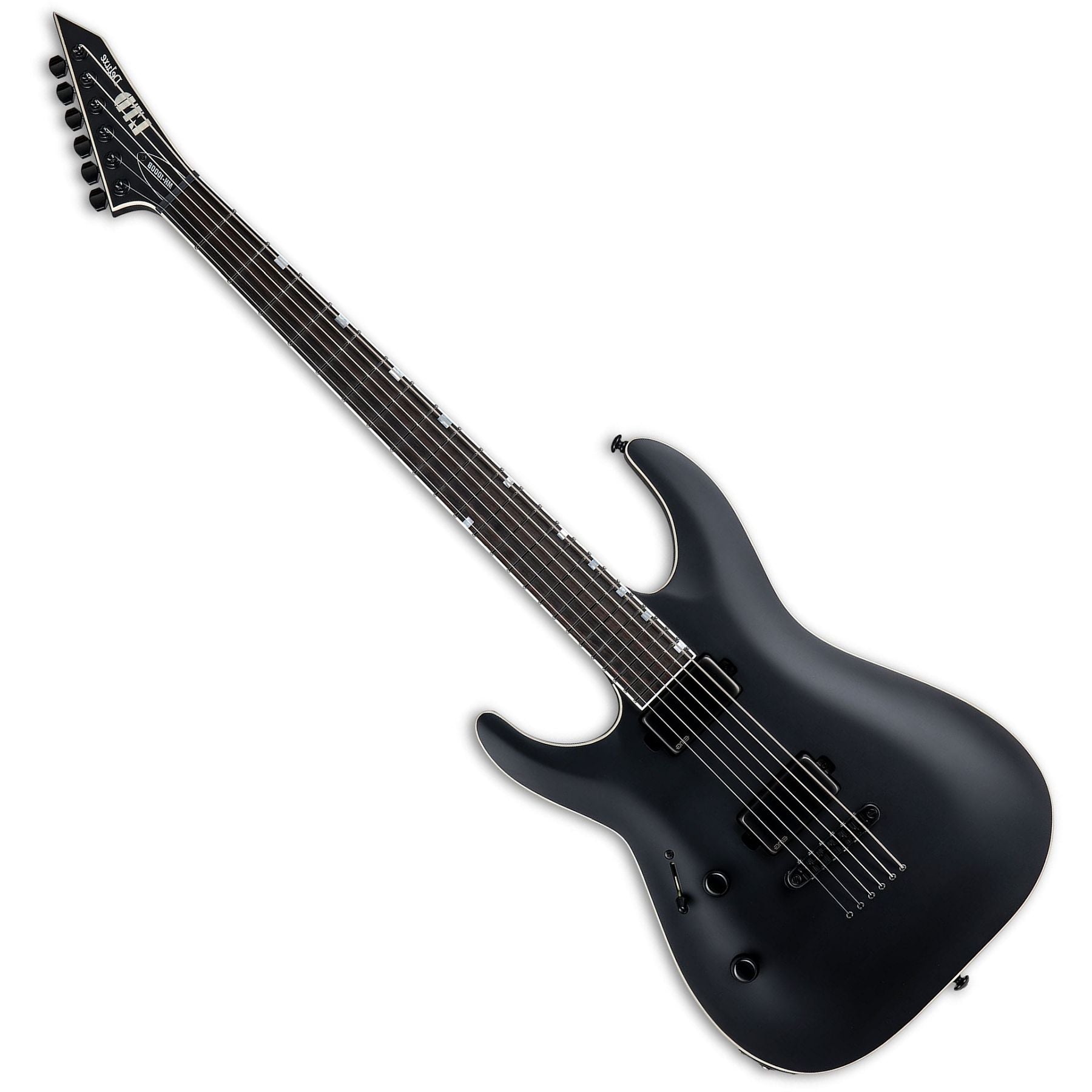 ESP Guitars LMH1000BBLKSLH LTD Deluxe MH-1000 Baritone 6-String LH Electric Guitar-Black Satin lmh-1000-bblks-lh