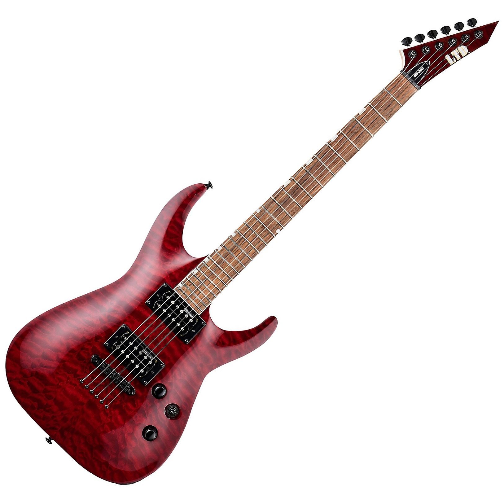 ESP Guitars LMH200QMNTSTBC LTD MH-200 QM NT 6-String RH Electric Guitar-See Thru Black Cherry lmh-200-qm-nts-tbc