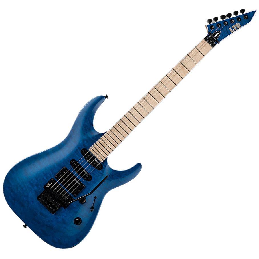 ESP Guitars LMH203QMSTB LTD MH-203QM 6-String RH Electric Guitar-See Thru Blue lmh-203-qm-stb