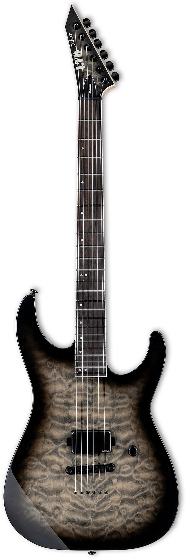 ESP Guitars LM1001NTQMCHB 6-String RH LTD M-1001NT QM Electric Guitar - Charcoal Burst lm-1001-ntqmchb
