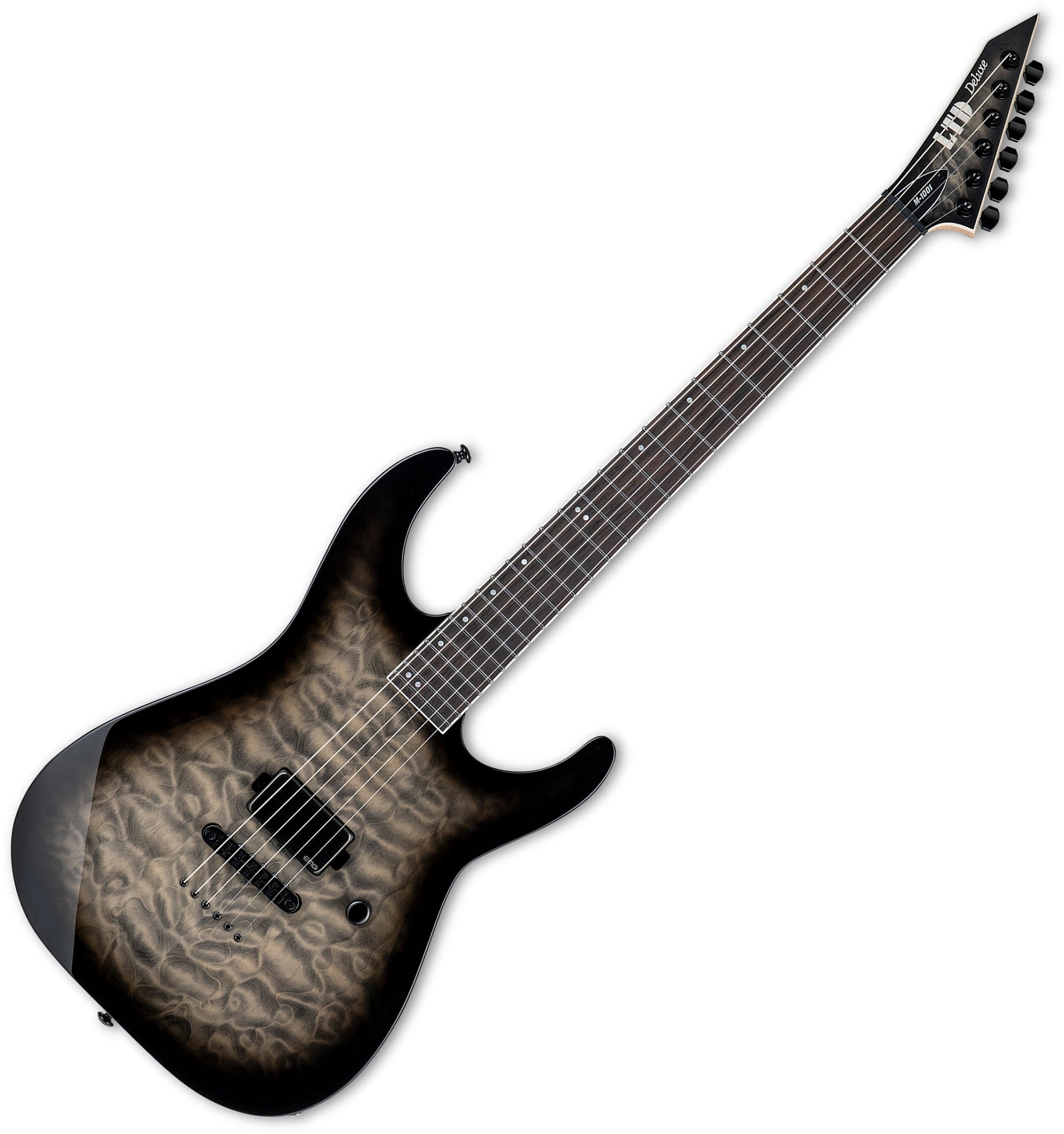 ESP Guitars LM1001NTQMCHB 6-String RH LTD M-1001NT QM Electric Guitar - Charcoal Burst lm-1001-ntqmchb
