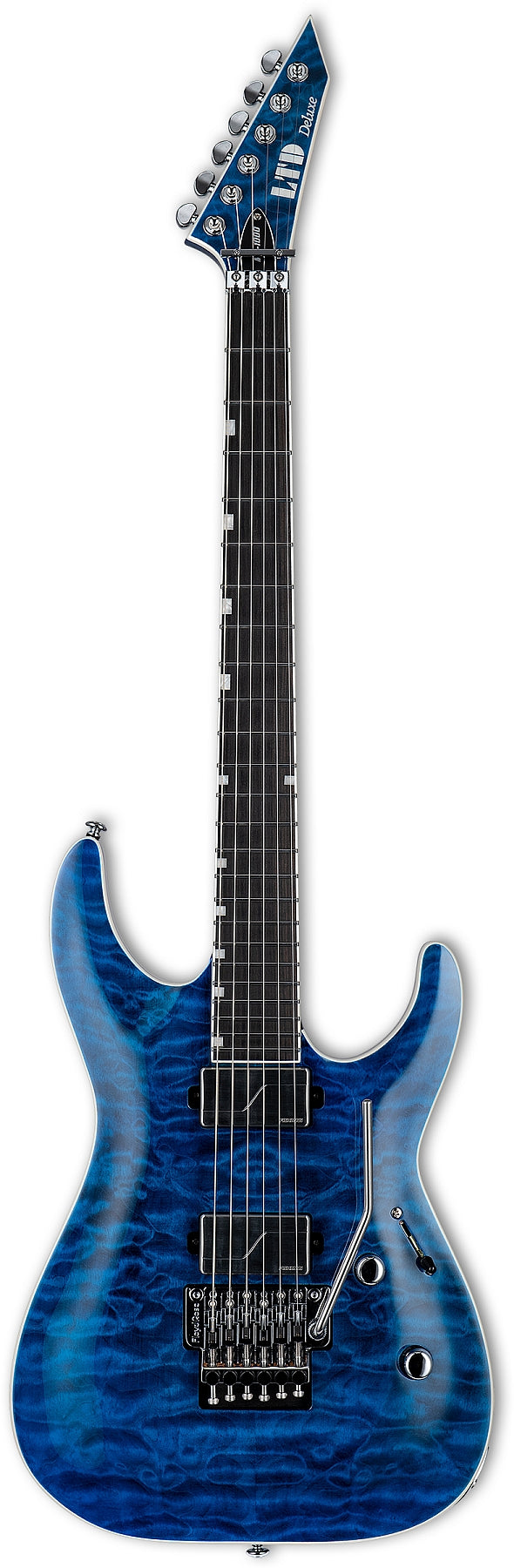 ESP Guitars LMH1000QMBLKOC 6-String RH LTD MH-1000 QM Electric Guitar - Black Ocean lmh-1000-qmblkoc