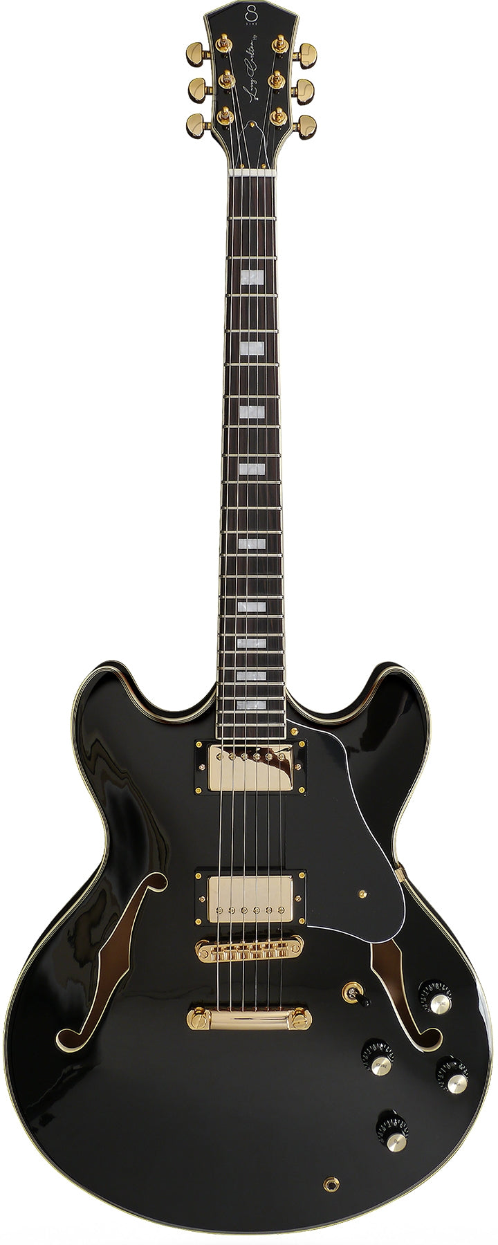 Sire Larry Carlton Signature H7 6-String RH Semi-Hollowbody Electric Guitar-Black