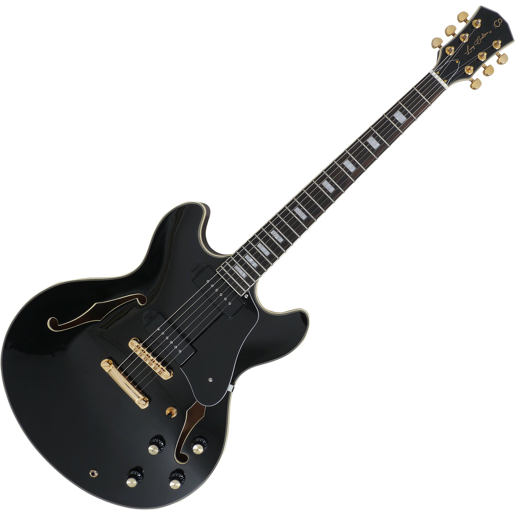Sire Larry Carlton 6 String RH Semi-Hollowbody Guitar with P90 Pickups - Black