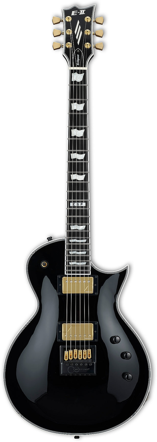 ESP Guitars EIIECFTETBLK 6 String RH E-II Eclipse Full Thickness Evertune Series Electric Guitar - Black