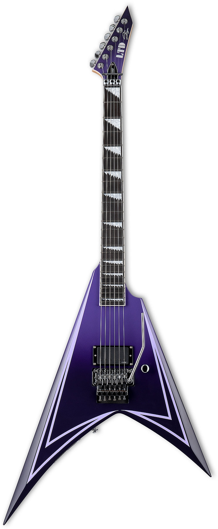 ESP Guitars LALEXIHEXED 6 String RH LTD Alexi Hexed Series Electric Guitar - Purple Fade With Pinstripes w/ Case
