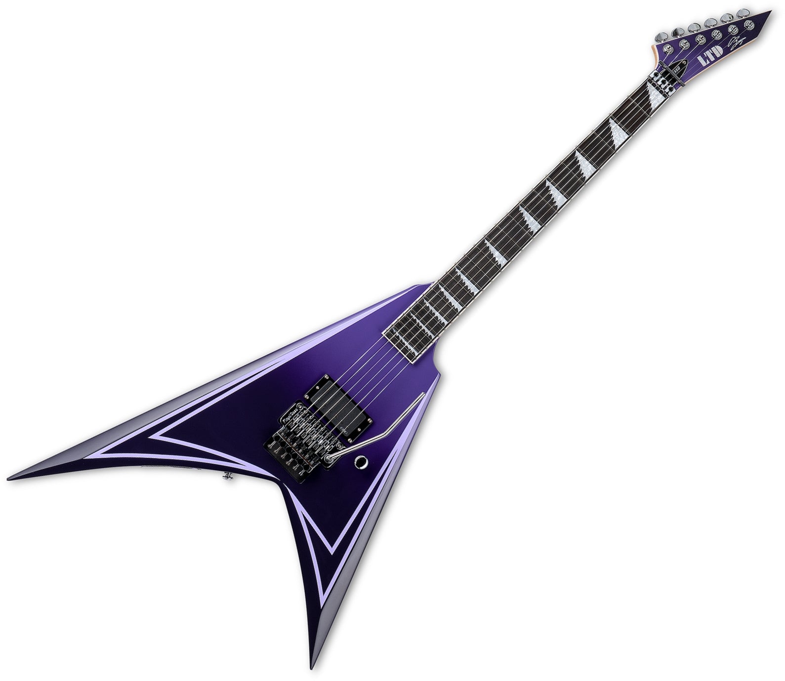 ESP Guitars LALEXIHEXED 6 String RH LTD Alexi Hexed Series Electric Guitar - Purple Fade With Pinstripes w/ Case