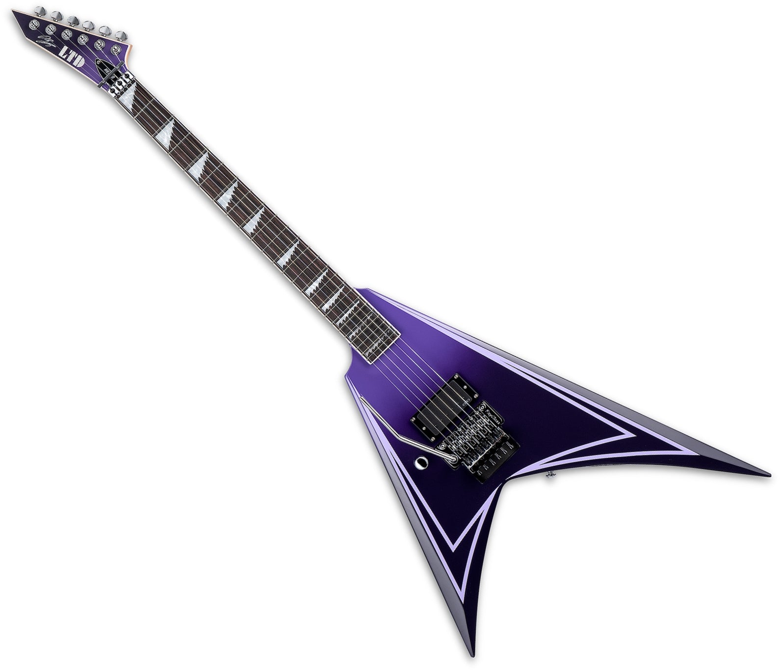 ESP Guitars LALEXIHEXEDLH 6 String LH LTD Alexi Hexed Series Electric Guitar - Purple Fade With Pinstripes w/ Case