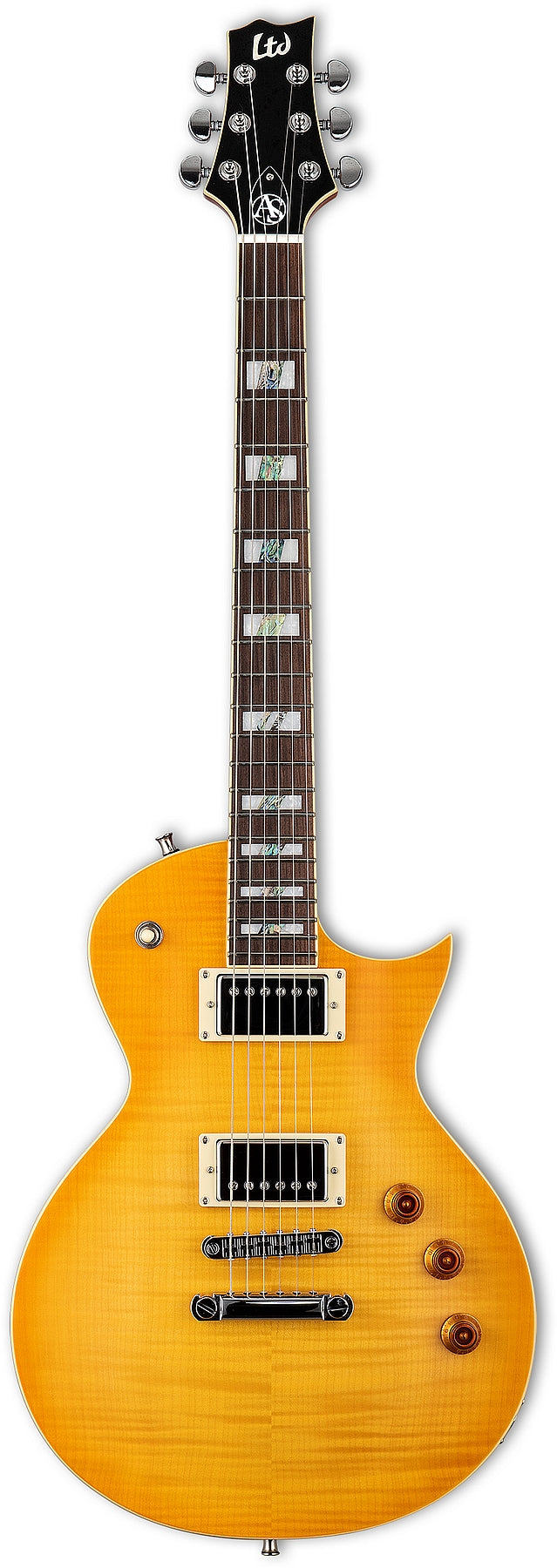 ESP Guitars LAS1FMLB Alex Skolnick Signature 6 String RH LTD AS-1 Series Electric Guitar - Lemon Burst w/ Case