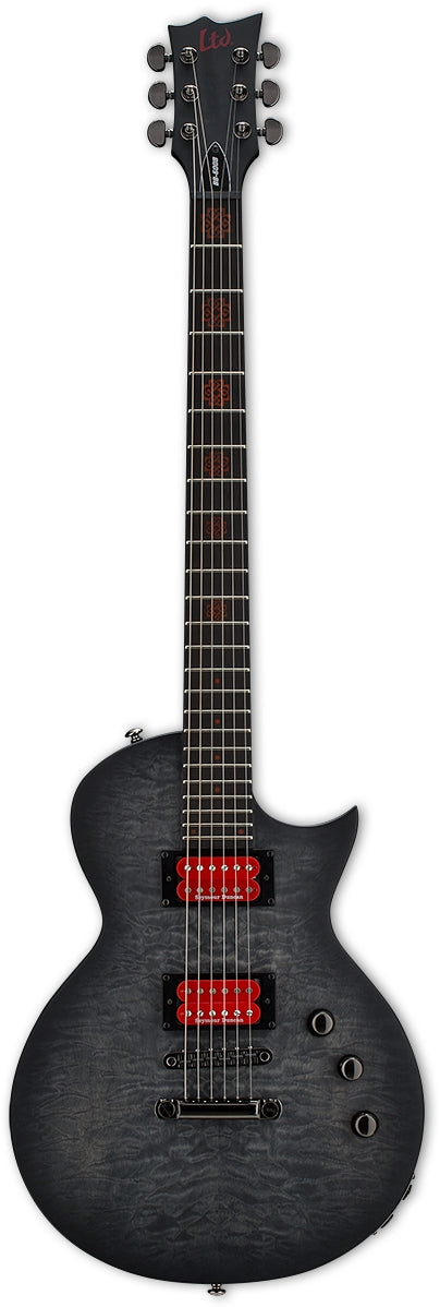ESP Guitars LBB600BQMSTBLKSBS 6 String RH LTD BB-600 Baritone Series Electric Guitar - See Thru Black Sunburst Satin w/ Case