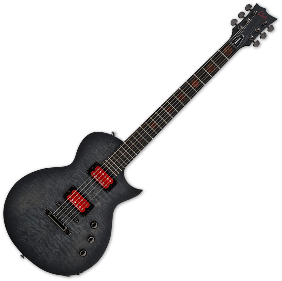 ESP Guitars LBB600BQMSTBLKSBS 6 String RH LTD BB-600 Baritone Series Electric Guitar - See Thru Black Sunburst Satin w/ Case