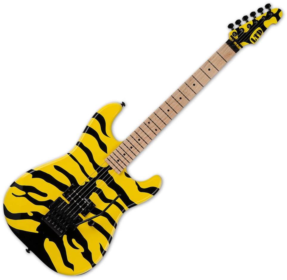 ESP Guitars LGL200MT 6 String RH LTD GL-200MT George Lynch Signature Electric Guitar - Yellow w/ Tiger Graphic