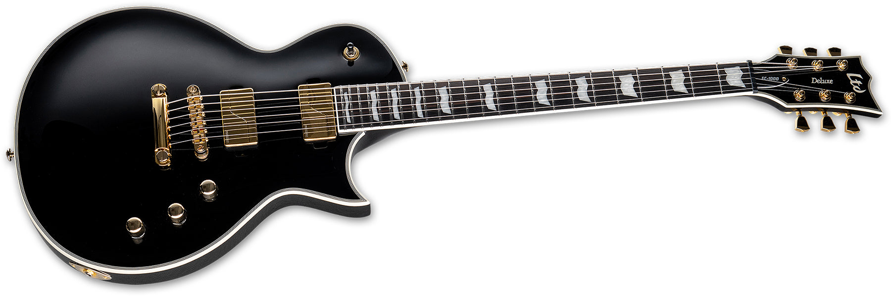 ESP Guitars LEC1000BLKF EC-1000 LTD Deluxe 6 String RH Electric Guitar - Black with fluence pickups