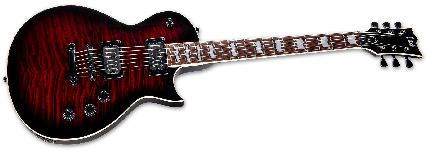 ESP Guitars LEC256QMSTBCSB EC-256QM LTD 6 String RH Electric Guitar - See Thru Black Cherry Sunburst