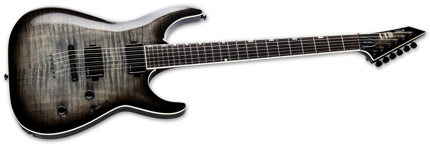 ESP Guitars LMH1000NTFMCHB MH-1000NT LTD Deluxe 6 String RH Electric Guitar - Charcoal Burst