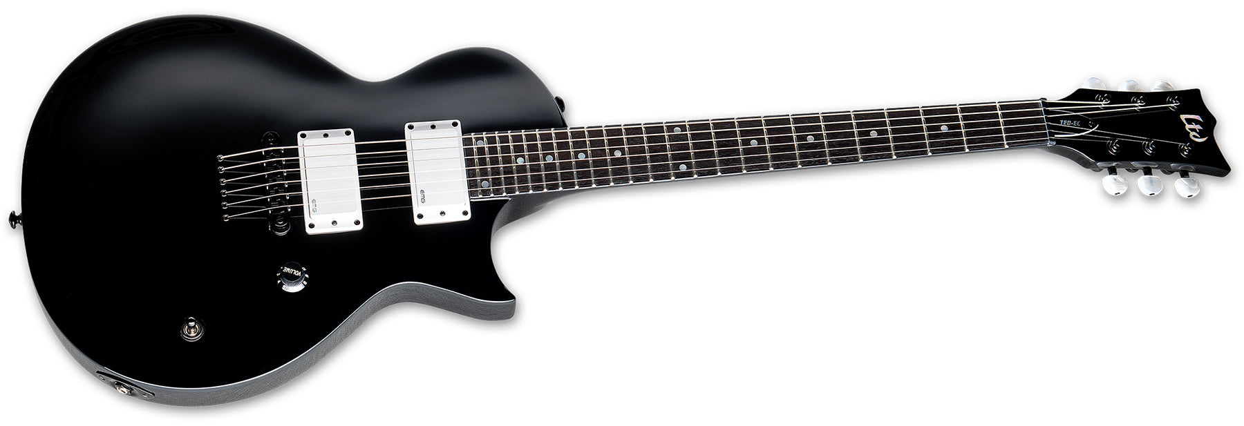 ESP Guitars LTEDECBLK Ted Aguilar Signature TED-EC LTD 6 String RH Electric Guitar with Case - Black