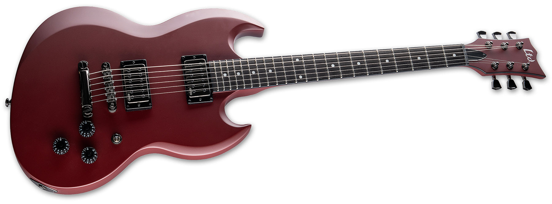 ESP Guitars LVOLSUNGOXBS Lars Frederiksen Signature Volsung LTD 6 String RH Electric Guitar with Case - Oxblood Satin