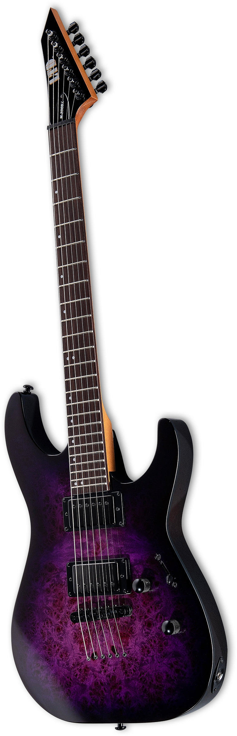 ESP Guitars LM200DXNTPRB M-200DX Series Double Cutaway 6 String RH Electric Guitar - Purple Burst