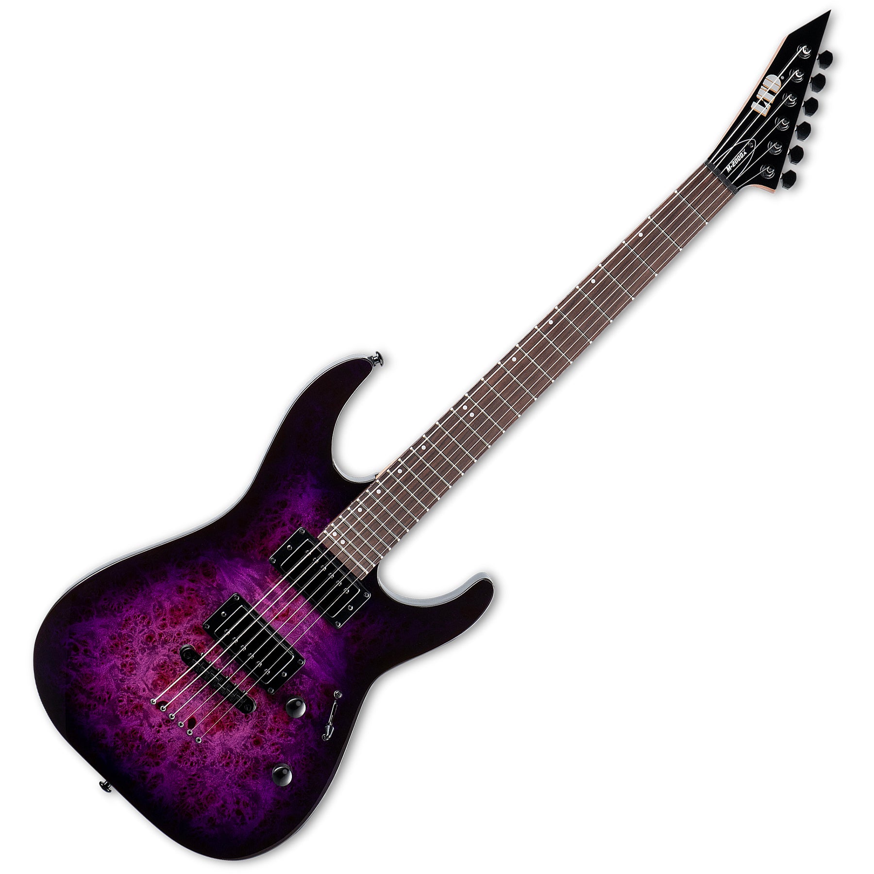 ESP Guitars LM200DXNTPRB M-200DX Series Double Cutaway 6 String RH Electric Guitar - Purple Burst
