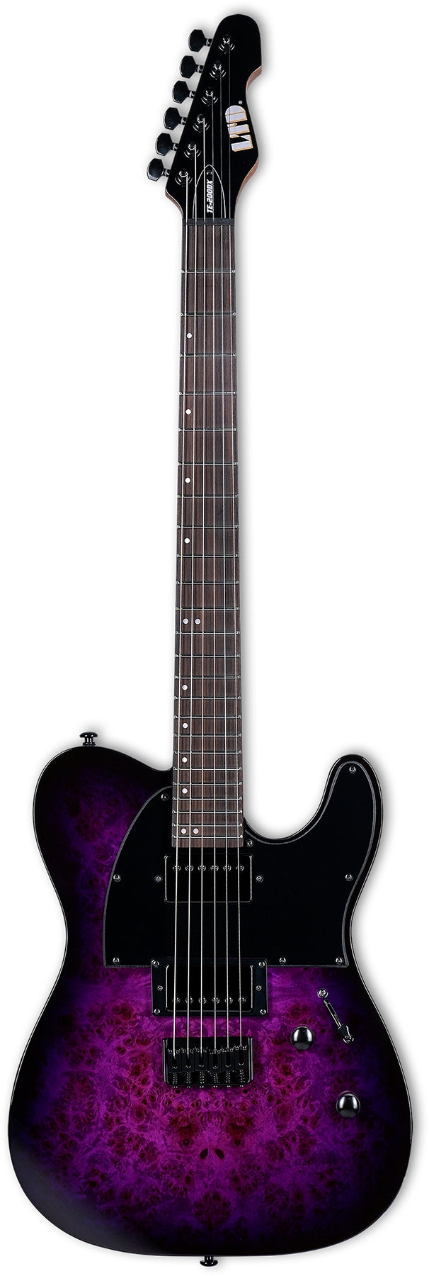 ESP Guitars LTE200DXPRB TE-200DX Series Single Cutaway 6 String RH Electric Guitar - Purple Burst
