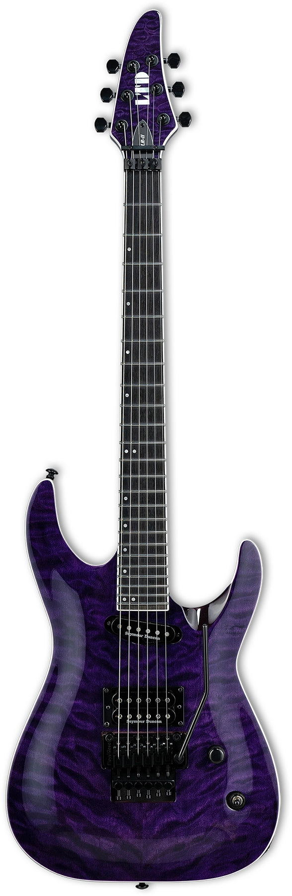 ESP Guitars LALRIIQMSTP LTD ALR-II Andy LaRocque Signature 6 String RH Electric Guitar with Case - See Thru Purple