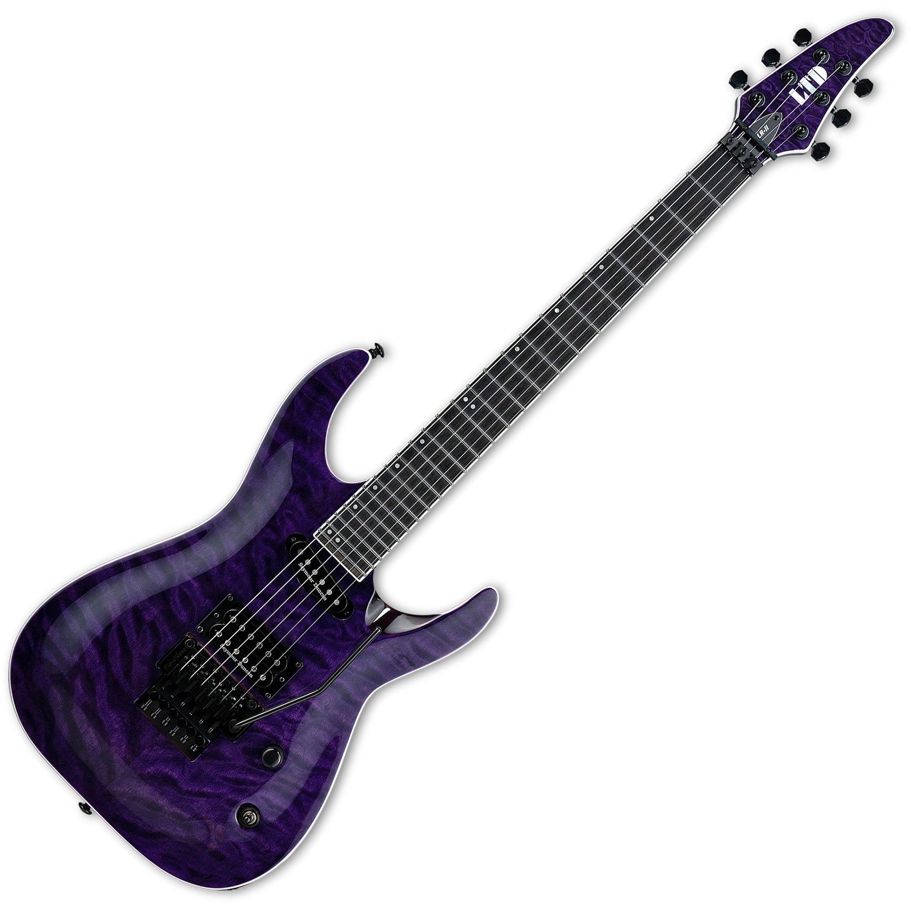 ESP Guitars LALRIIQMSTP LTD ALR-II Andy LaRocque Signature 6 String RH Electric Guitar with Case - See Thru Purple