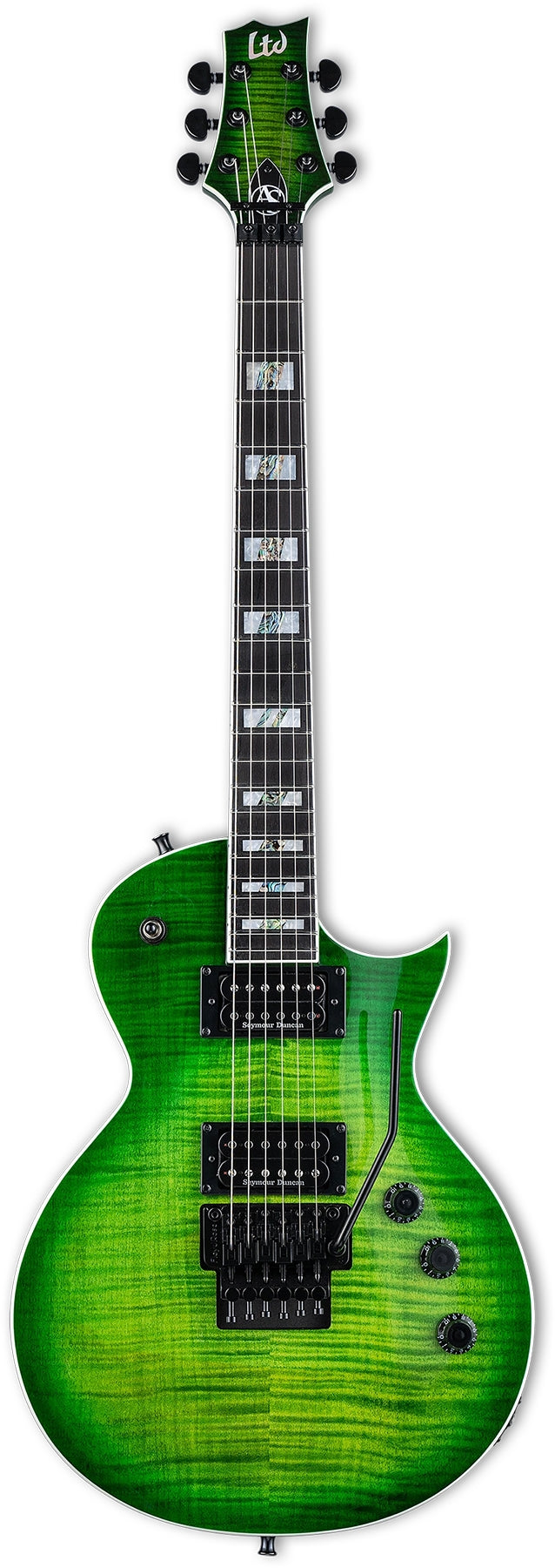 ESP Guitars LAS1FRFMLMB AS-1FR Alex Skolnick Signature 6 String RH Electric Guitar with Case - Lime Burst