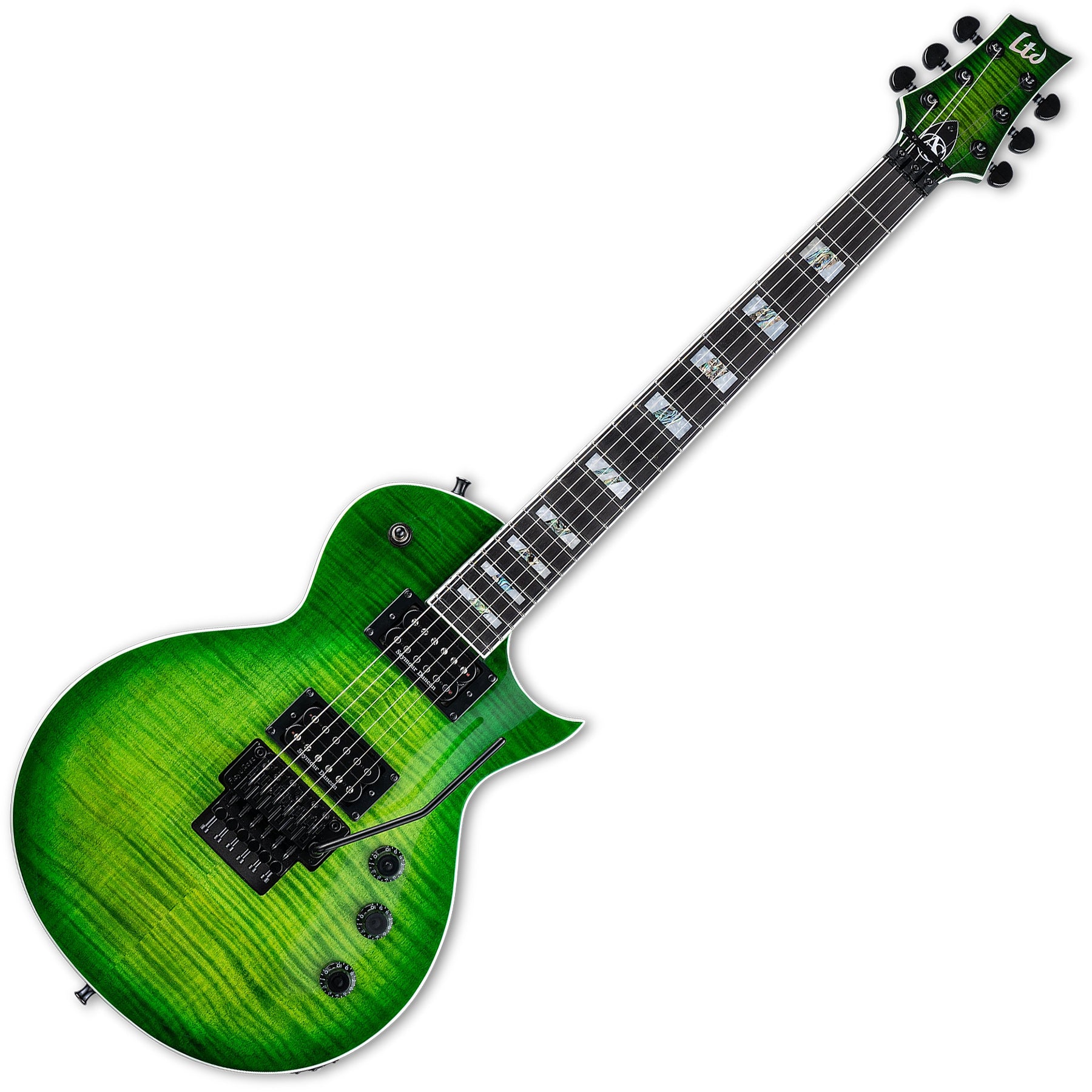 ESP Guitars LAS1FRFMLMB AS-1FR Alex Skolnick Signature 6 String RH Electric Guitar with Case - Lime Burst