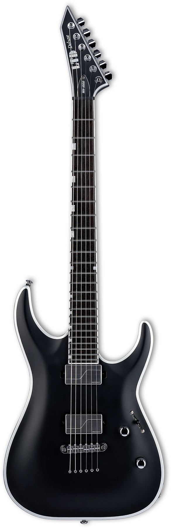 ESP Guitars LMH1000NTBBBLKS LTD Deluxe MH-1000NT Bold Binding 6 String RH Electric Guitar - Black Satin