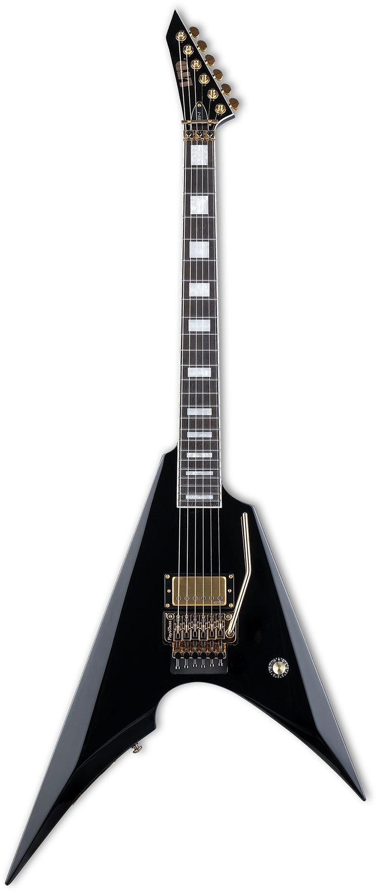 ESP Guitars LMSV1BLK MSV-1 Mike Schleibaum Signature 6 String RH Electric Guitar with Case - Black Gloss