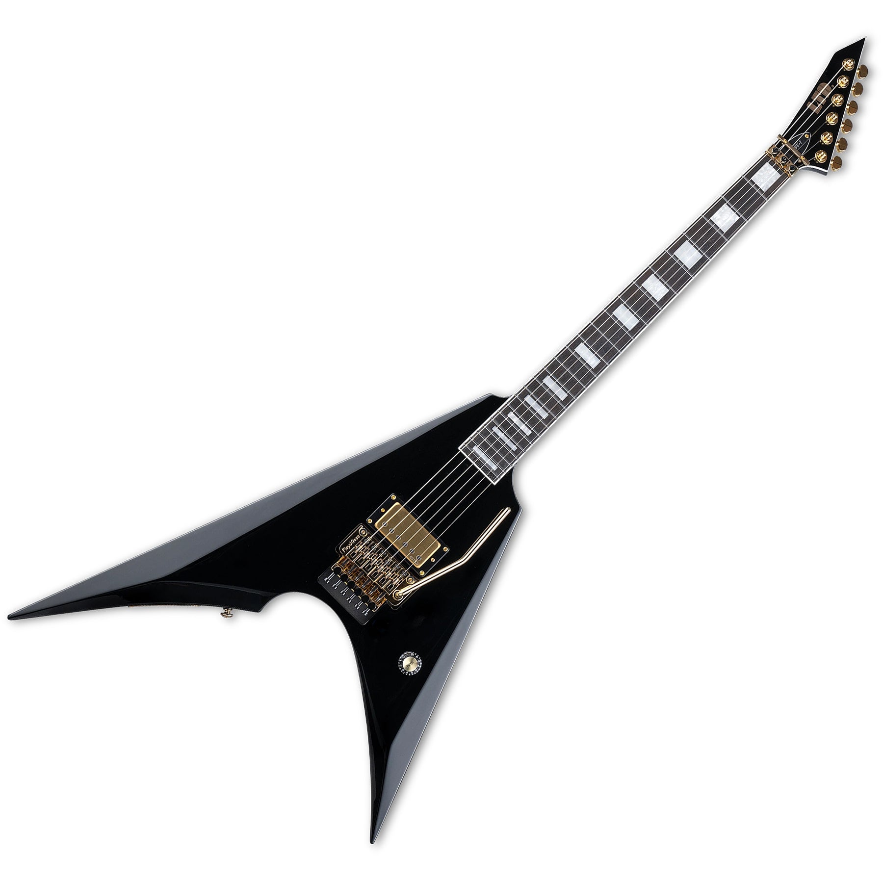ESP Guitars LMSV1BLK MSV-1 Mike Schleibaum Signature 6 String RH Electric Guitar with Case - Black Gloss
