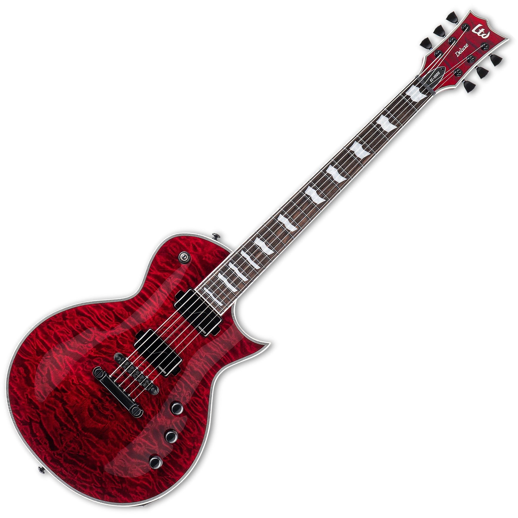 ESP Guitars LEC1000QMSTBC EC-1000 6 String RH Electric Guitar - See Thru Black Cherry