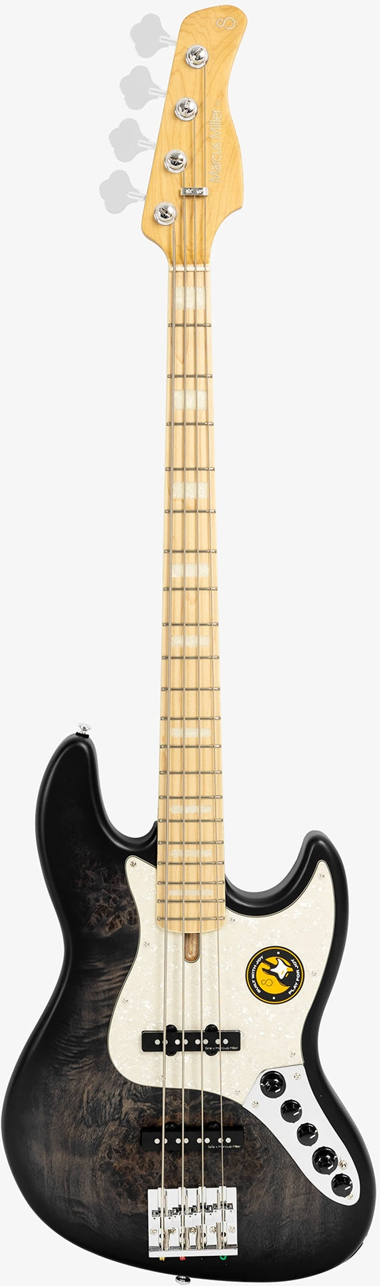 Sire V7-SWAMP-ASH-RI-4-TBKS Marcus Miller Signature 4 String RH Electric Bass - Transparent Black Satin