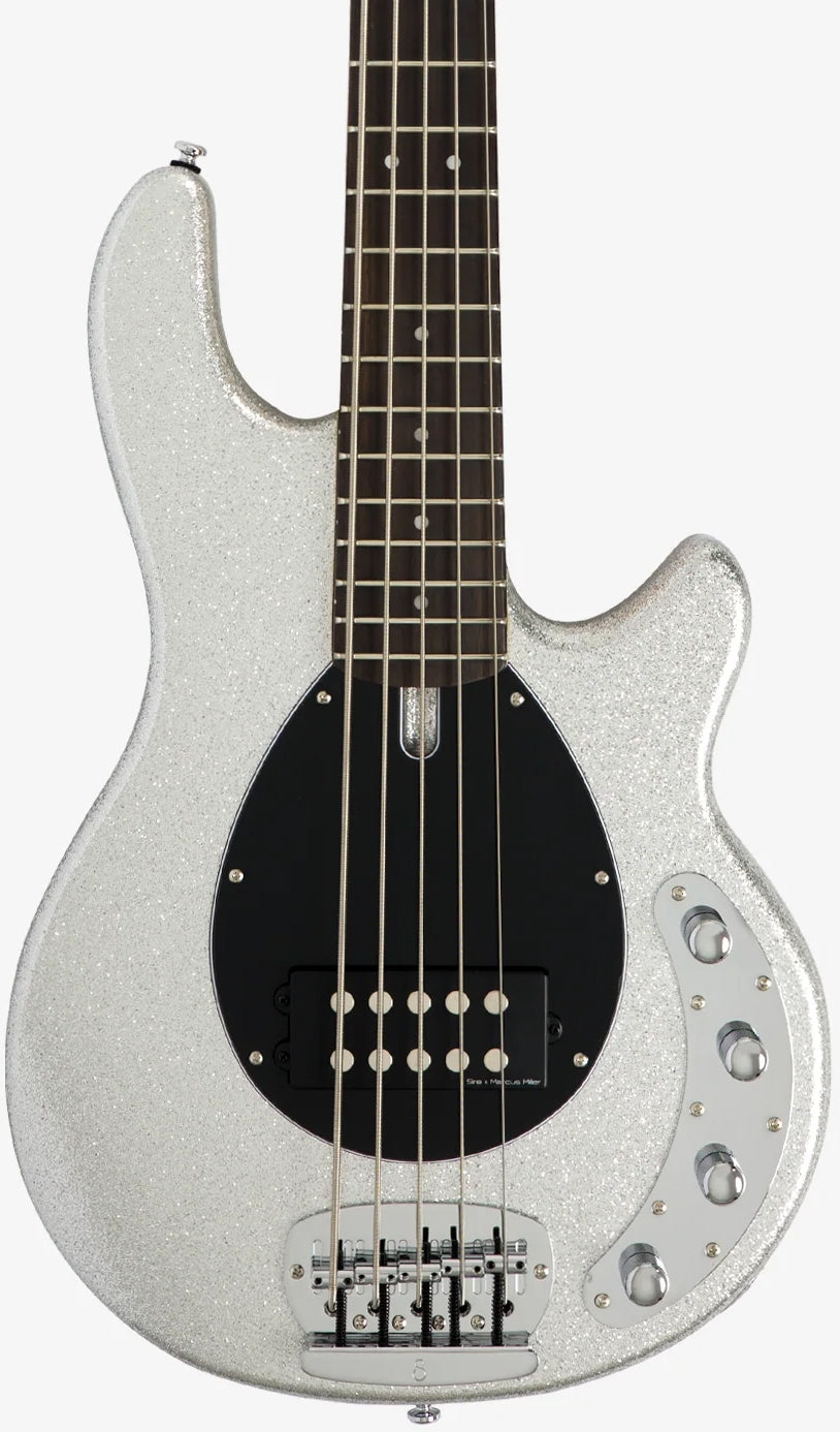 Marcus Miller Z3 5-String Electric Bass, Silver Sparkle